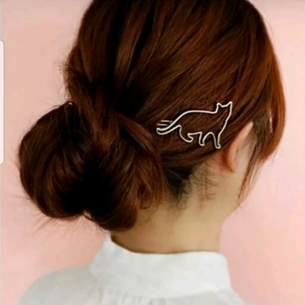 Cat Hair Clips in Silver or Gold